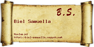 Biel Samuella névjegykártya
